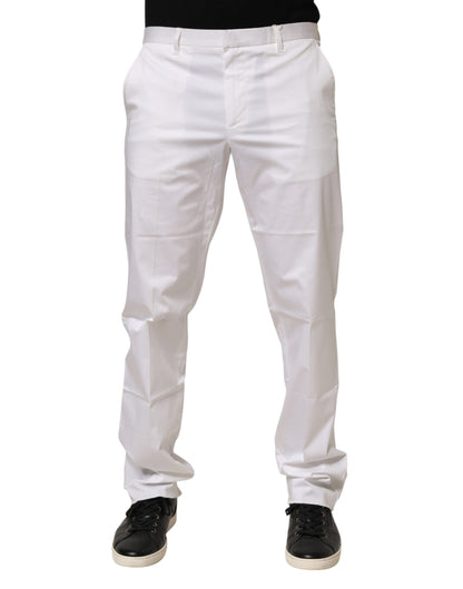 John Richmond White Cotton Stretch Dress Formal Men Trouser Pants