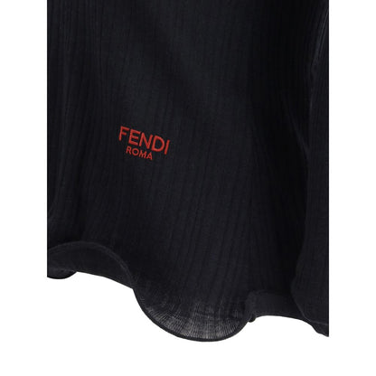 Fendi Black Fleece Wool Top