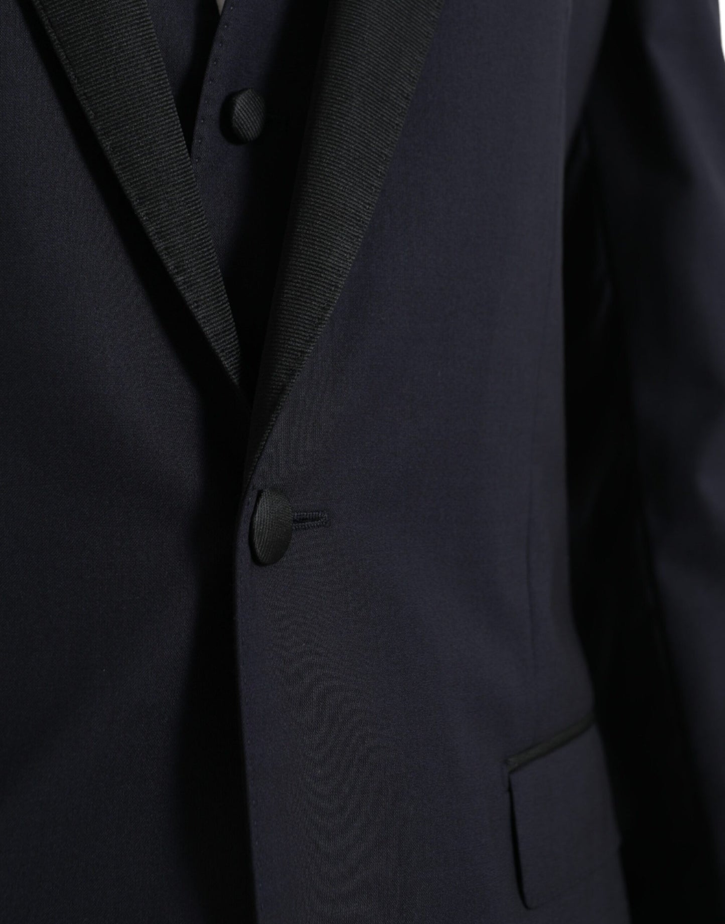 Dolce & Gabbana Blue Wool MARTINI 1 Button Men 3 Piece Suit