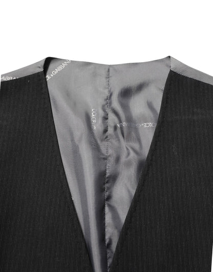 Dolce & Gabbana Black Cotton Waistcoat Dress Men Formal Vest