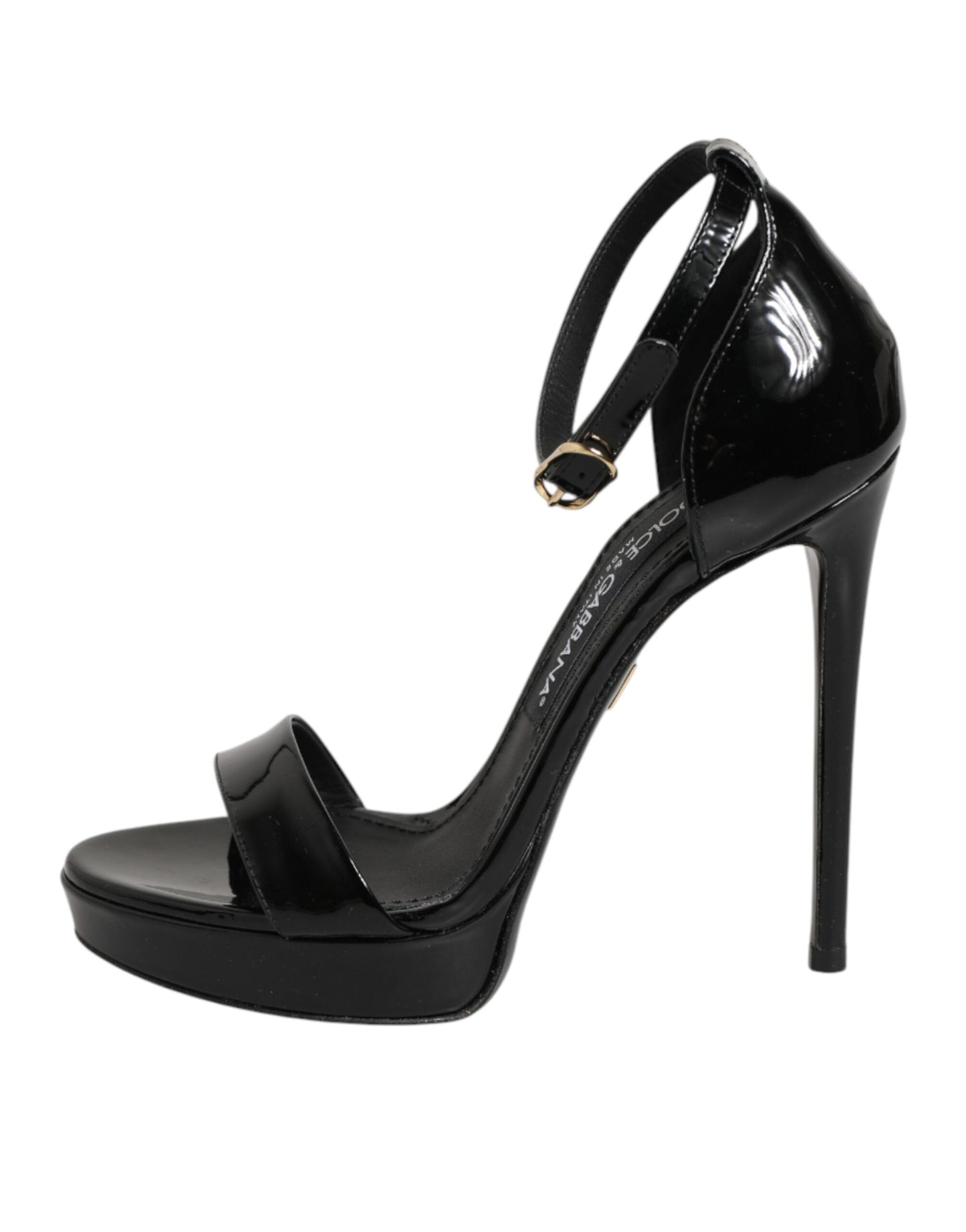 Dolce & Gabbana Black Leather Platform Keira Sandals Shoes