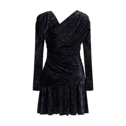 Ganni Black Recycled Polyester Cocktail Dress