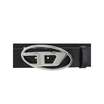 Diesel Black Calf Leather Bos Taurus Regular Belt