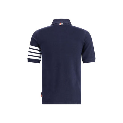Thom Browne Blue Cotton Polo Shirt