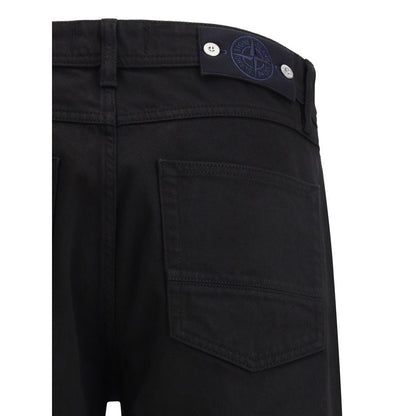 Stone Island Black Cotton Jeans Denim
