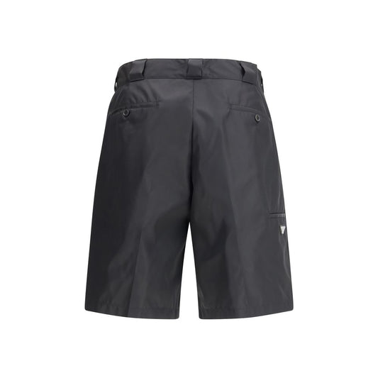 Prada Black Recycled Polyamide Bermuda Shorts