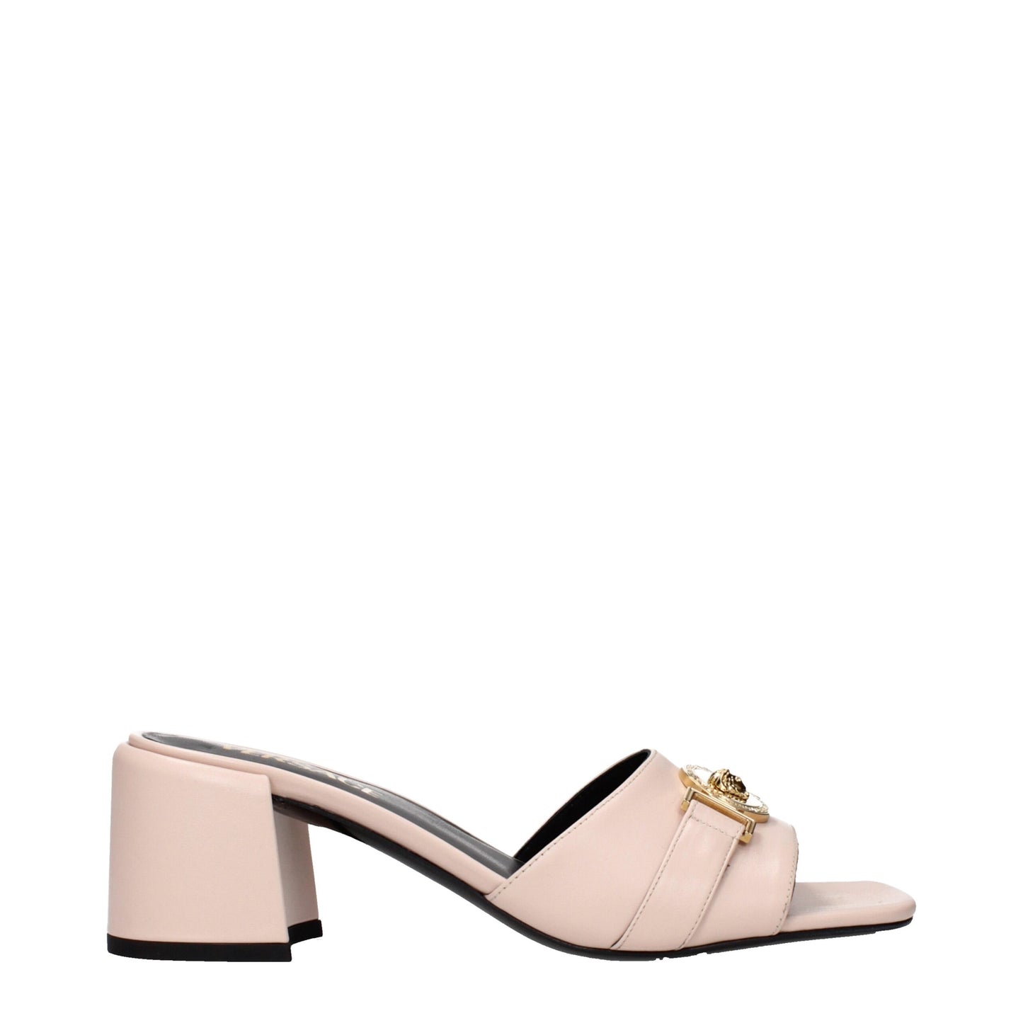 Versace Pink Leather Platform Sandals