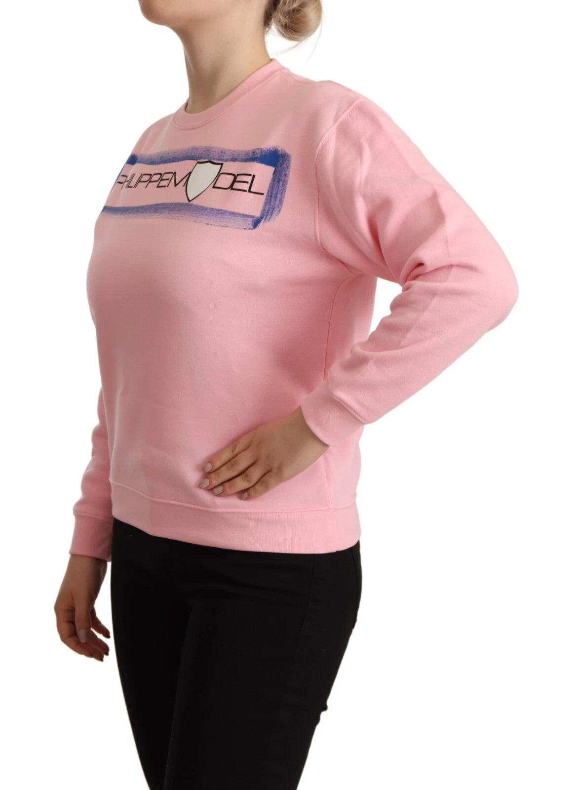 Philippe Model Pink Printed Long Sleeves Pullover Sweater