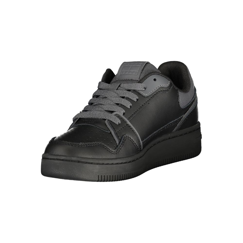 Tommy Hilfiger Black Leather Women Sneaker