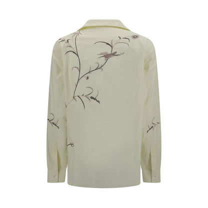 Baziszt Yellow Cotton Pattern Shirt