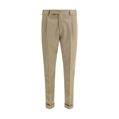 PT Torino Green Fleece Wool Dress Pants