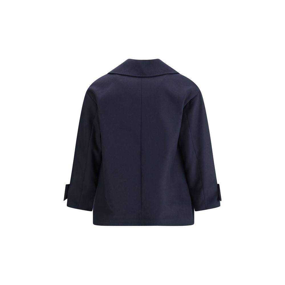 Cruna Blue Fleece Wool Coat