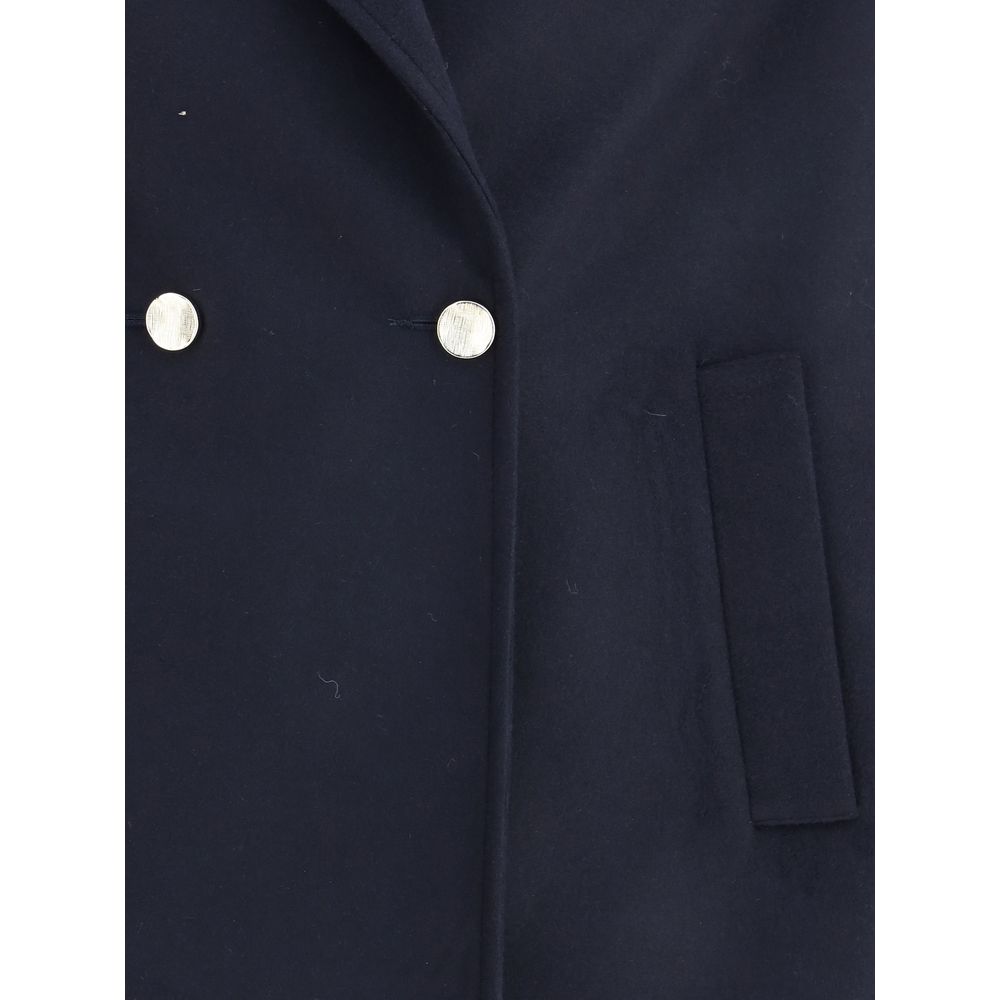Cruna Blue Fleece Wool Coat