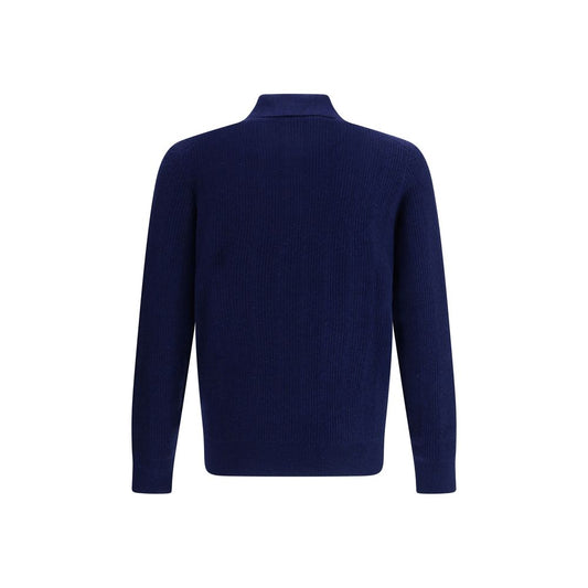 Brunello Cucinelli Blue Cashmere Polo Shirt