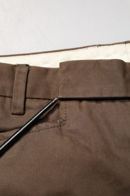Exte Brown Straight Cut Mid Waist Chino Men Trouser Pants