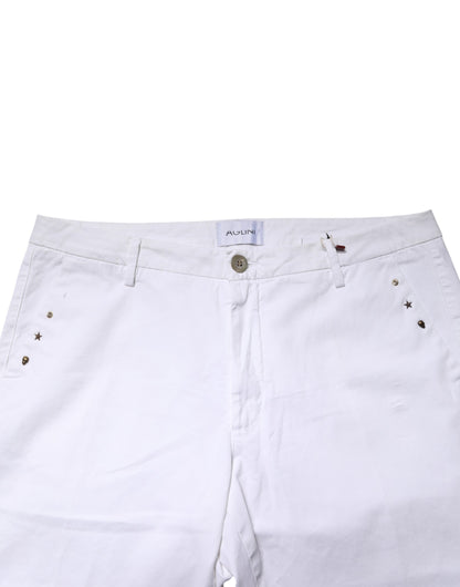 AGLINI White Skinny Fit Mid Waist Men Denim Trouser Jeans