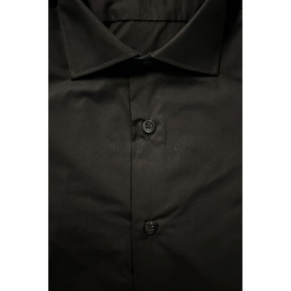 Baldinini Trend Black Cotton Men's Shirt