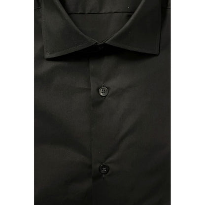 Baldinini Trend Black Cotton Men's Shirt