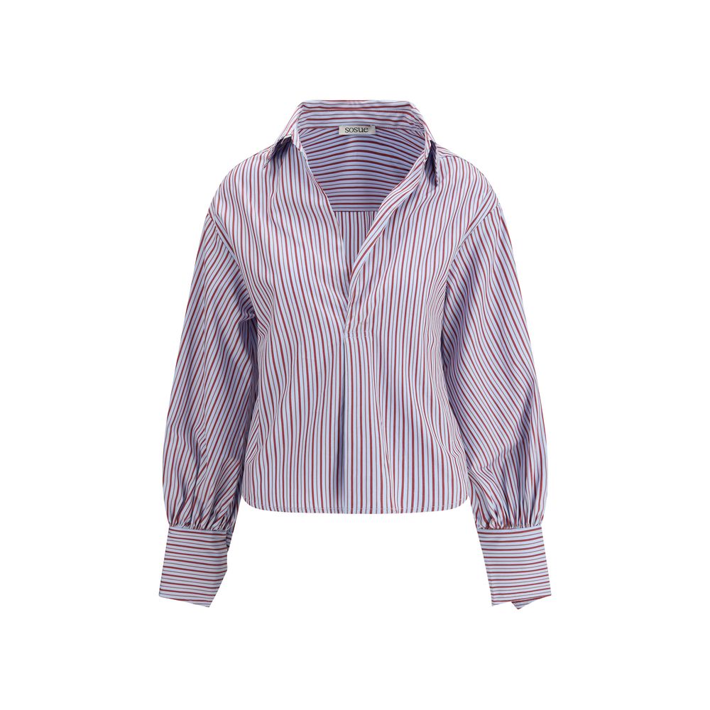 SOSUE Light Blue Cotton Pattern Shirt