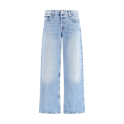 Agolde Blue Cotton Straight-Leg Jeans
