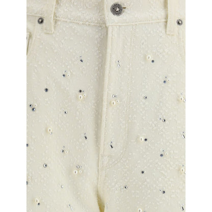 Golden Goose White Cotton Casual Pants