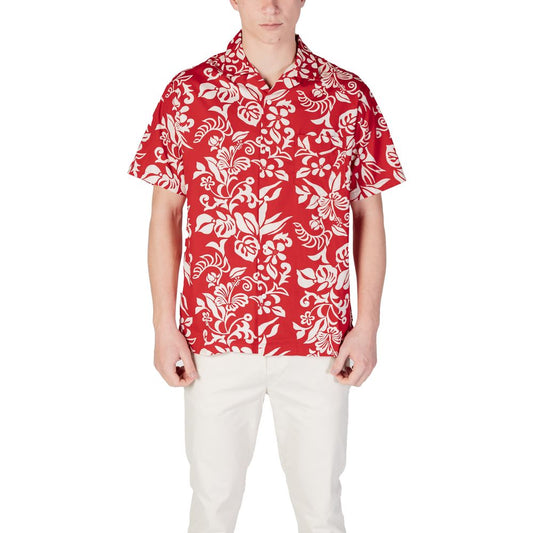 Replay Red Cotton Shortsleeve Shirt
