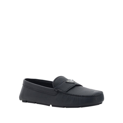 Prada Black Calfskin Slip-On Loafers