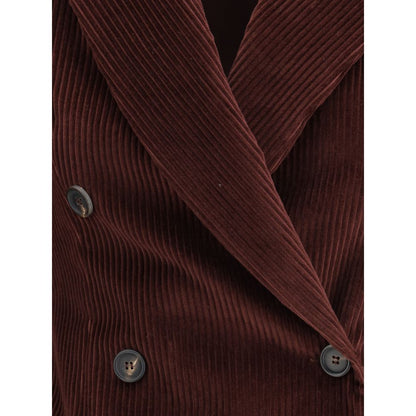 Brunello Cucinelli Bordeaux Cotton Coat