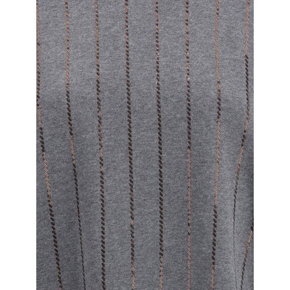 Brunello Cucinelli Gray Cotton Sweatshirt