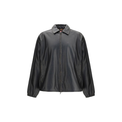 Diesel Black Polyester Biker Jacket