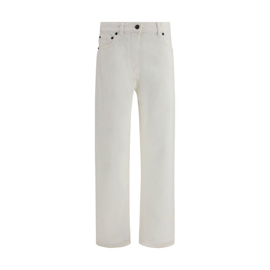 The Row White Cotton Straight-Leg Jeans