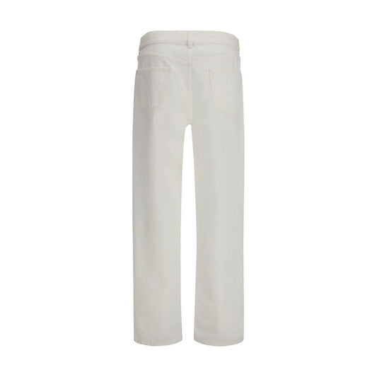 The Row White Cotton Straight-Leg Jeans