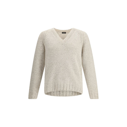 ZEGNA Cream Cashmere Cashmere Sweater