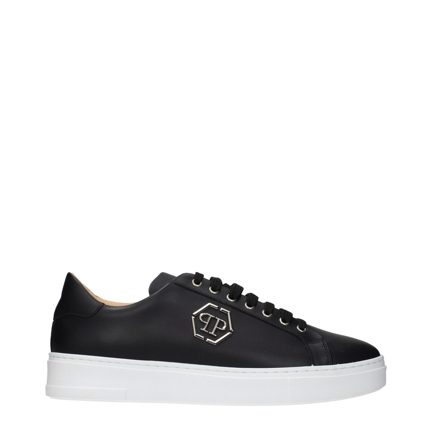 Philipp Plein Black Leather Low Top Sneakers