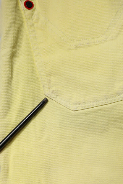 Jeckerson Yellow Mid Waist Straight Fit Men Denim Trouser Jeans