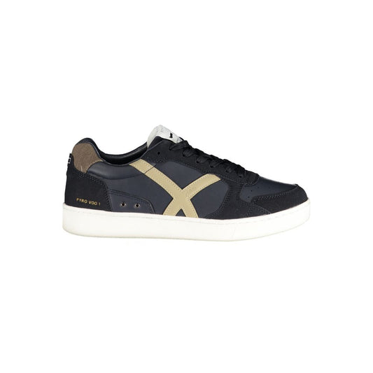 Gas Blue Polyurethane Men Sneaker