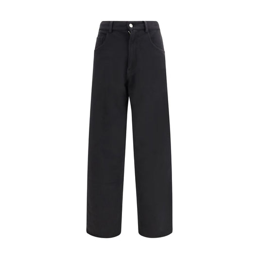 MM6 Black Cotton Casual Pants