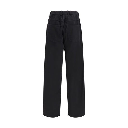 MM6 Black Cotton Casual Pants