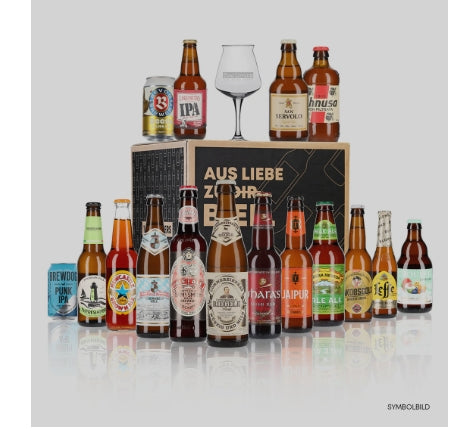 BeerLovers Beginner's Gift Box  16 beers & tasting glass