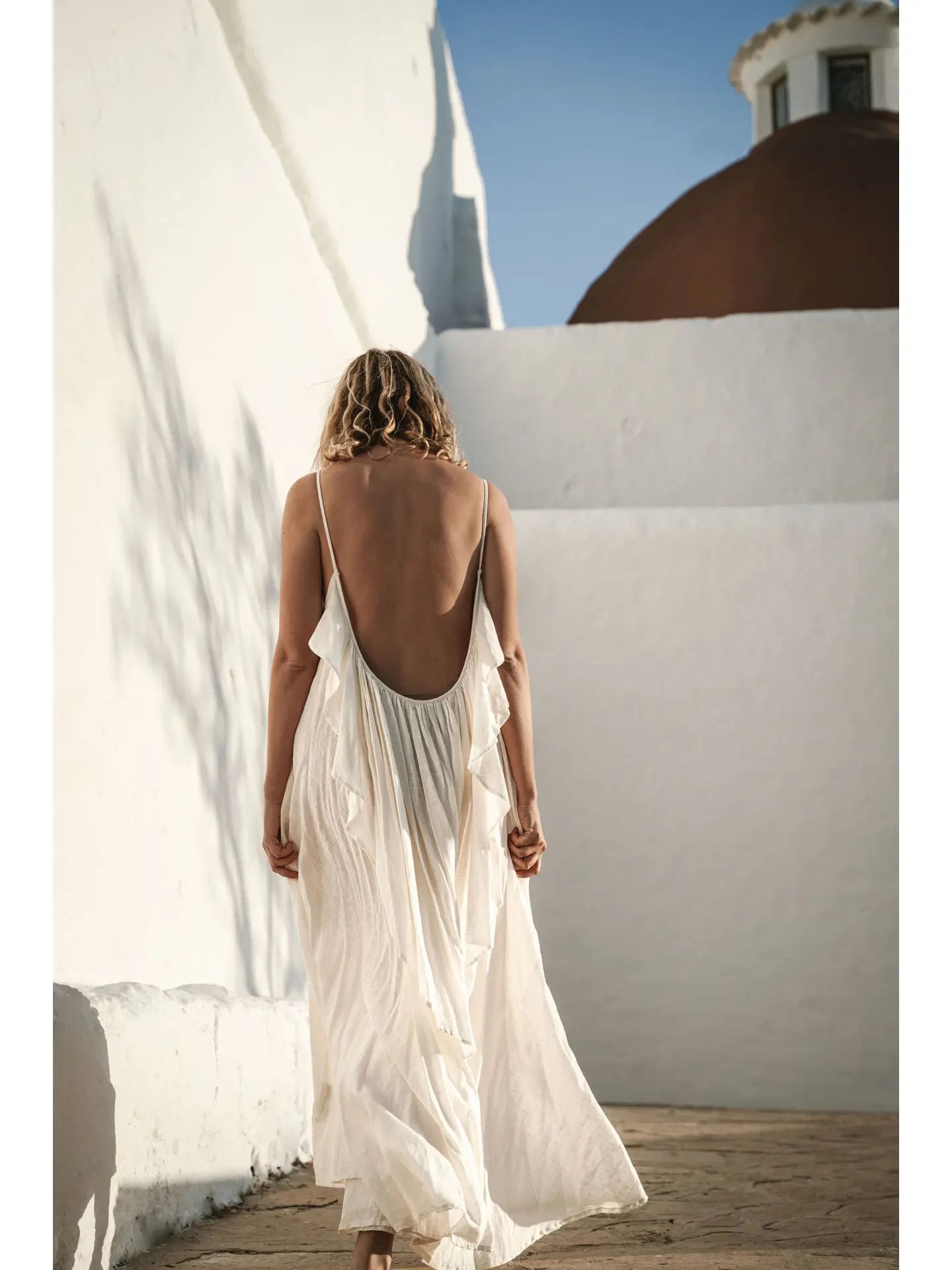 Syros Organic Cotton Floor-Sweeping Dress