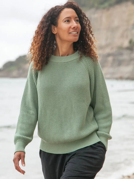 Headland Knitted Cotton Jumper Sage