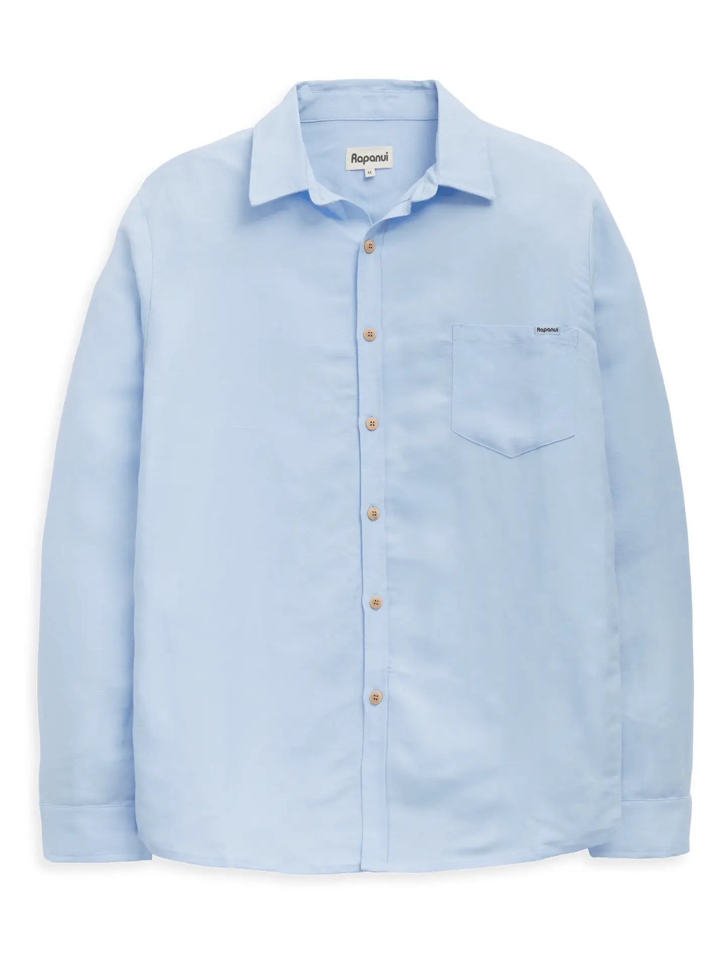 Men's Linen Shirt  Azure  Oatmeal