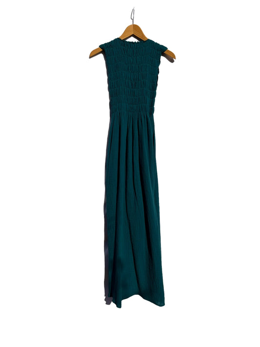 735 Alber Gathered Dress in Organic Cotton Muslin    Dark henna