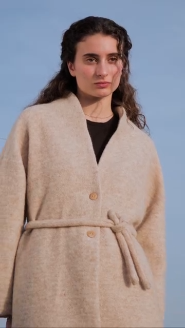 319 Cigala Coat Beige Organic Wool (Copy)